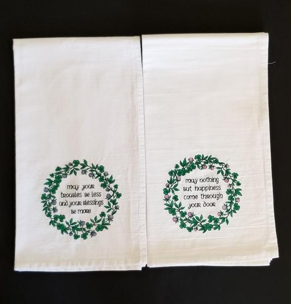 Irish Blessing 2 piece Set Extra Large Flour Sack Towels picture