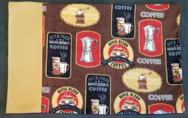 Coffee Theme Adult Size Fleece Pillowcase picture