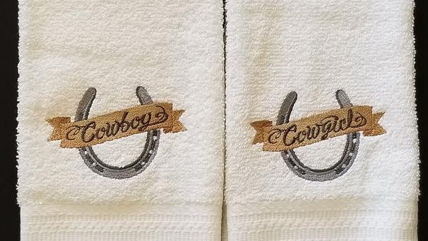 Cowboy and Cowgirl Hand Towel Set picture