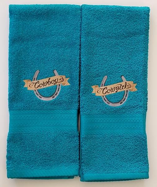 Cowboy and Cowgirl Hand Towel Set picture