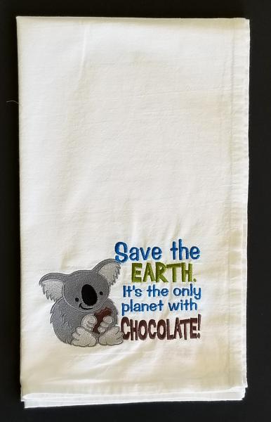 Save the Earth.... Saying Extra Large Flour Sack Towels picture