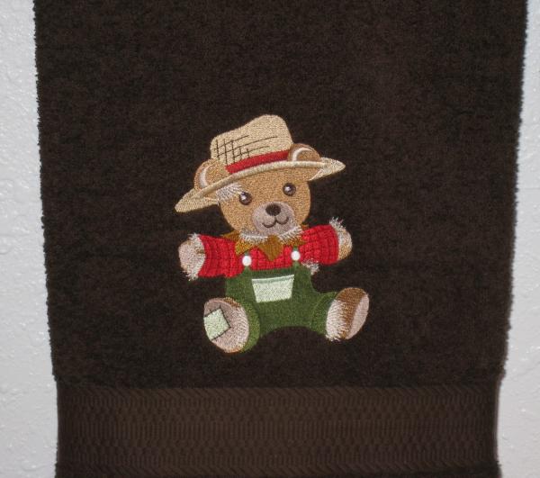 CUTE SCARECROW Teddy Bear Bath and Hand Towel Set picture