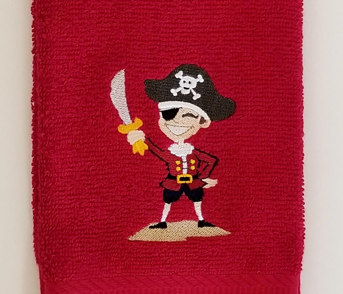 Pirate Embroidered Hand Towel picture