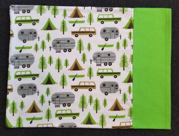 Camping Kids and Adult Size Flannel Pillowcase