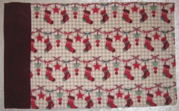 Christmas Stocking Adult Size Fleece Pillowcase picture