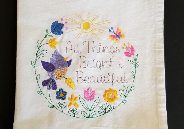 All Things Bright and Beautiful  Extra Large Flour Sack Towels picture