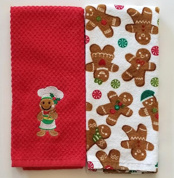 Christmas Gingerbread Man Kitchen Hand Towel Set picture