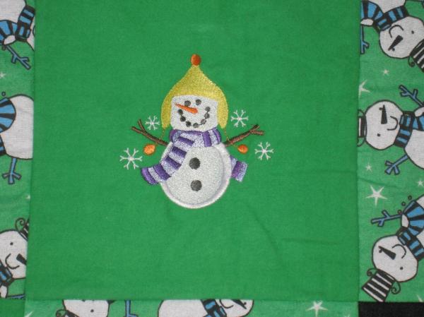 Cute Snowman and Snowflake Soft Flannel Blanket picture