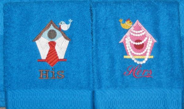 His and Hers Birdhouses Bath Towels picture