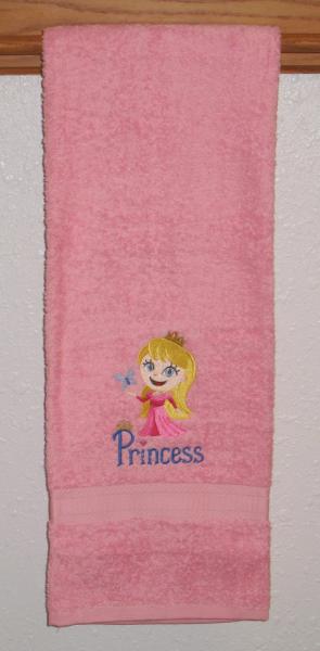 PRINCESS GIRL Bath Towel Little Princess with Butterfly Pink Bath Towel picture