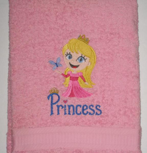 PRINCESS GIRL Bath Towel Little Princess with Butterfly Pink Bath Towel picture
