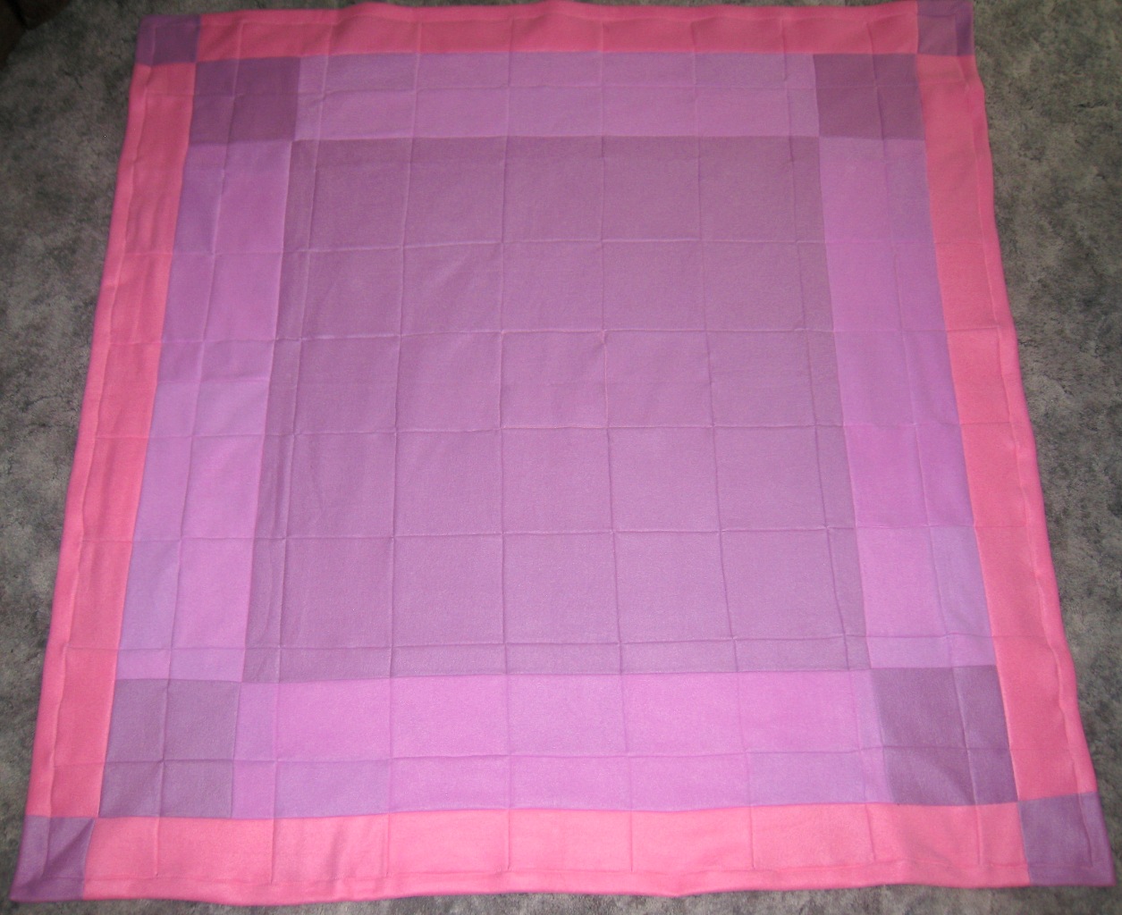 Large HEARTS BLOCK QUILTED Colorful Fleece Throw One-of-a Kind Two Layer Quilted Blanket picture