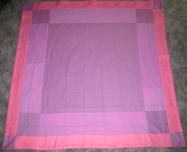 Large HEARTS BLOCK QUILTED Colorful Fleece Throw One-of-a Kind Two Layer Quilted Blanket picture