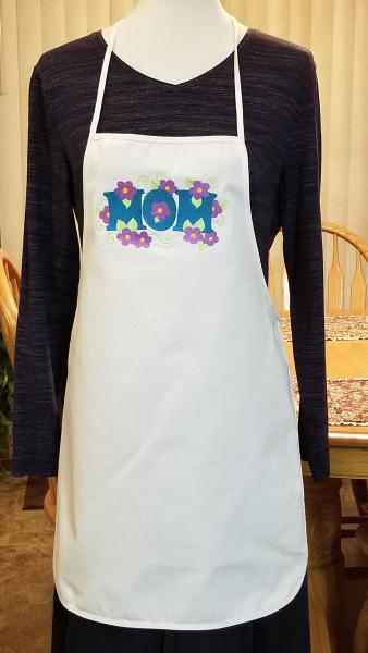 Embroidered APRON for MOM - Baking or Cooking Apron with Flowers picture