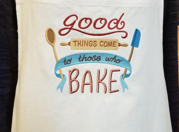 Good Things Come to those who BAKE Embroidered Adult Apron Great Gift! picture