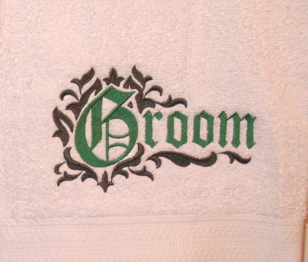 HIS and HERS Towel Set - Bride and Groom Bath Towels picture