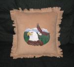 Eagle Head and Flying Eagle embroidered Fleece Pillow
