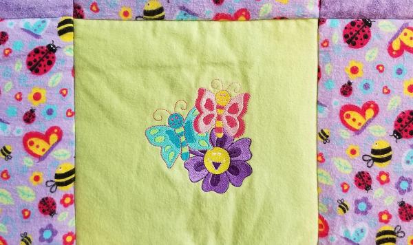 BUTTERFLIES and BEES S Soft Flannel Blanket picture