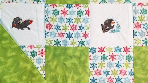 Baby Penguins Soft Flannel Blanket picture