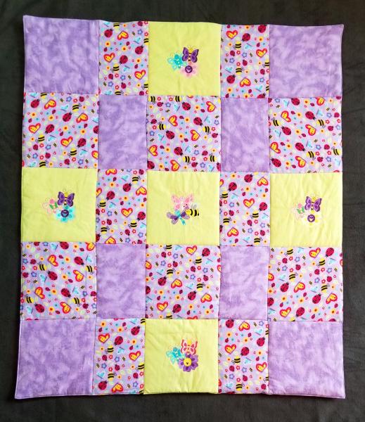 BUTTERFLIES and BEES S Soft Flannel Blanket