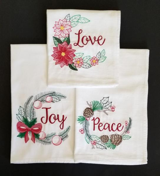 Christmas Wreath Extra Large Flour Sack Towels picture