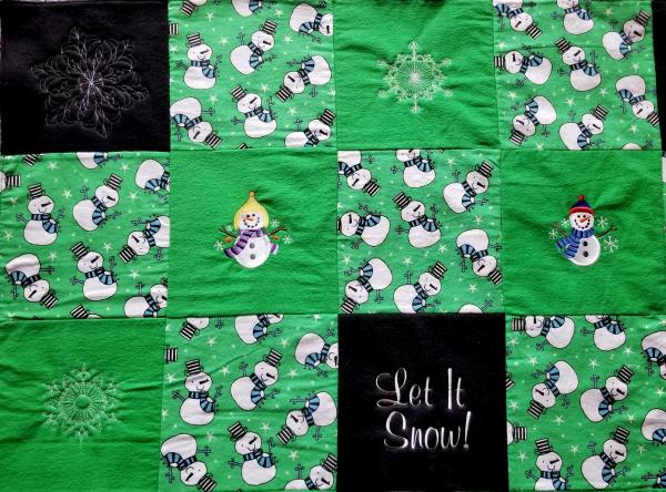 Cute Snowman and Snowflake Soft Flannel Blanket picture