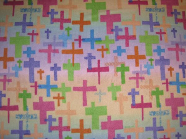 Large CROSSES and BIBLE Embroidered Fleece Tied Blanket Rejoice Cross Scripture Fleece Tie Throw picture