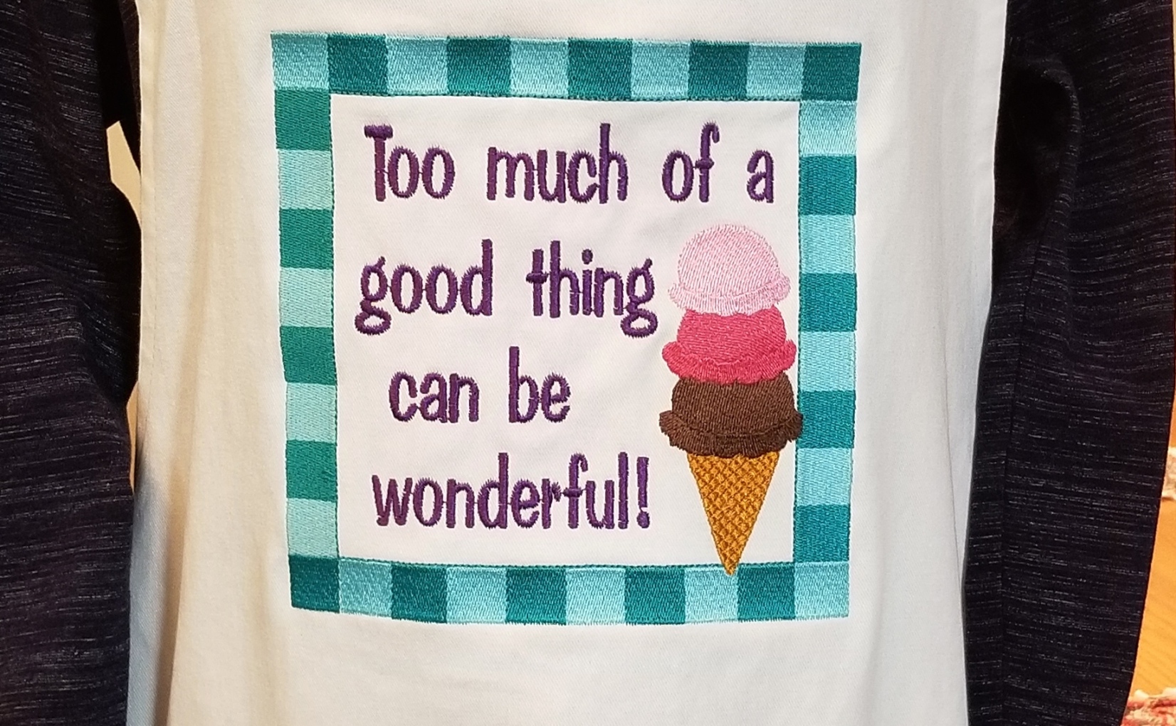 Ice cream is a good thing! Embroidered Adult Apron Great Gift! picture