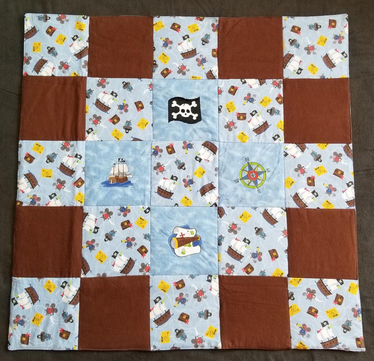 Pirate Theme Soft Flannel Blanket picture