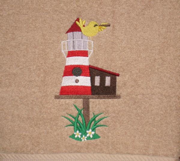 LIGHTHOUSE BIRDHOUSE Bath and Hand Towel Set picture