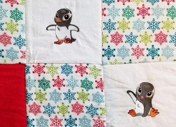 Baby Penguins Soft Flannel Blanket picture