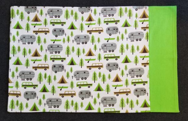 Camping Kids and Adult Size Flannel Pillowcase picture