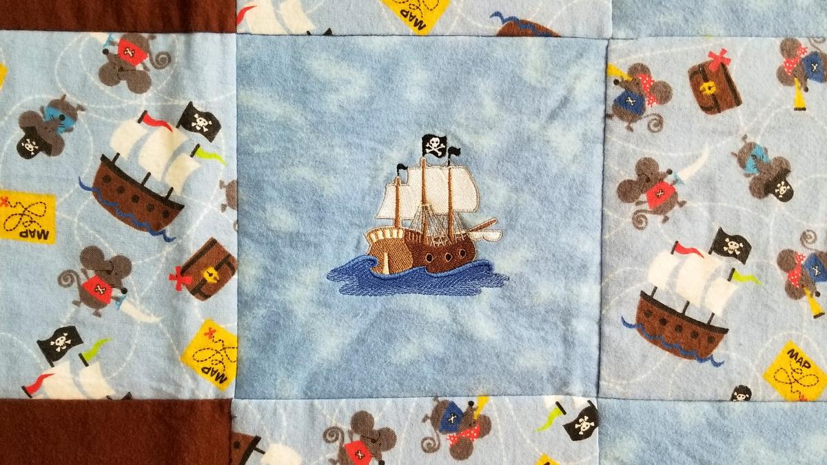 Pirate Theme Soft Flannel Blanket picture