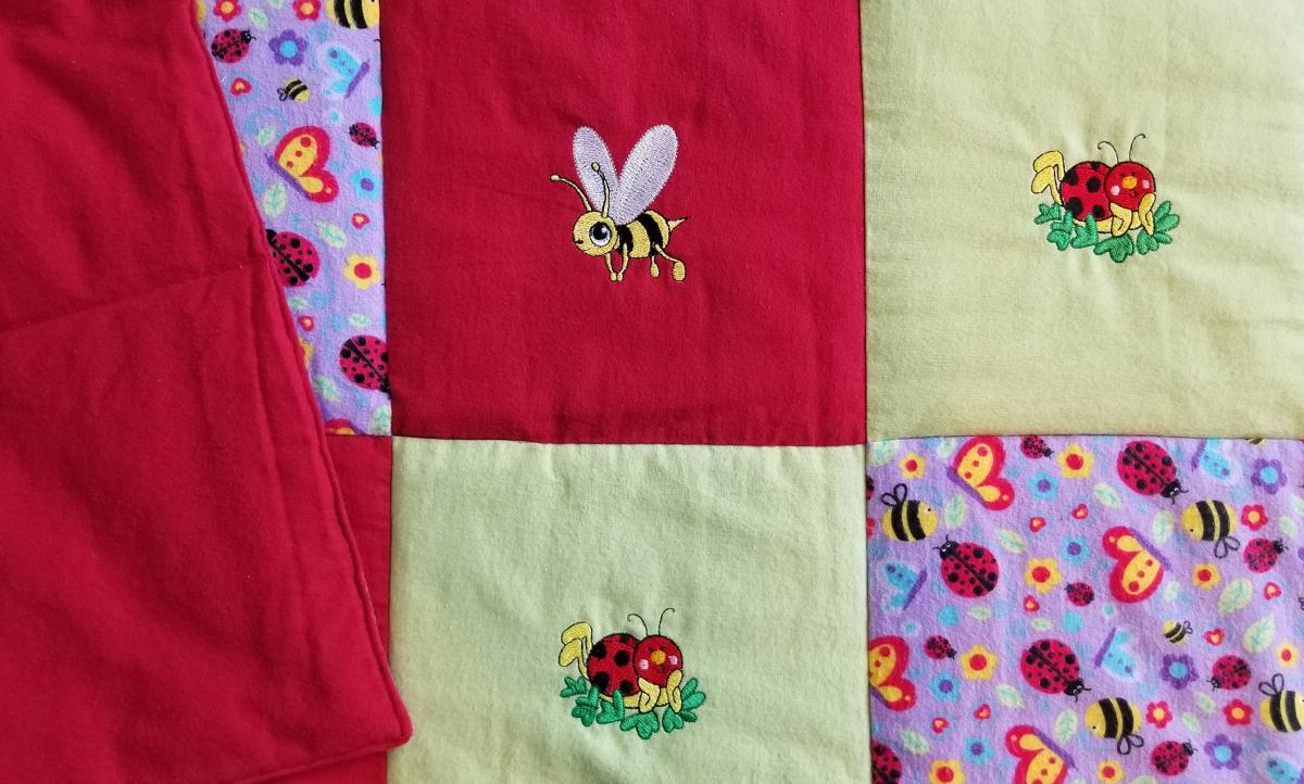 BEES and LADYBUGS Soft Flannel Blanket picture