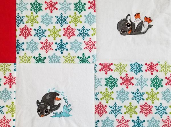 Baby Penguins Soft Flannel Blanket picture