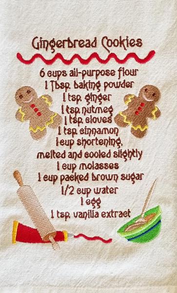 Christmas Gingerbread Cookies Recipe Towel picture