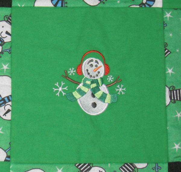 Cute Snowman and Snowflake Soft Flannel Blanket picture