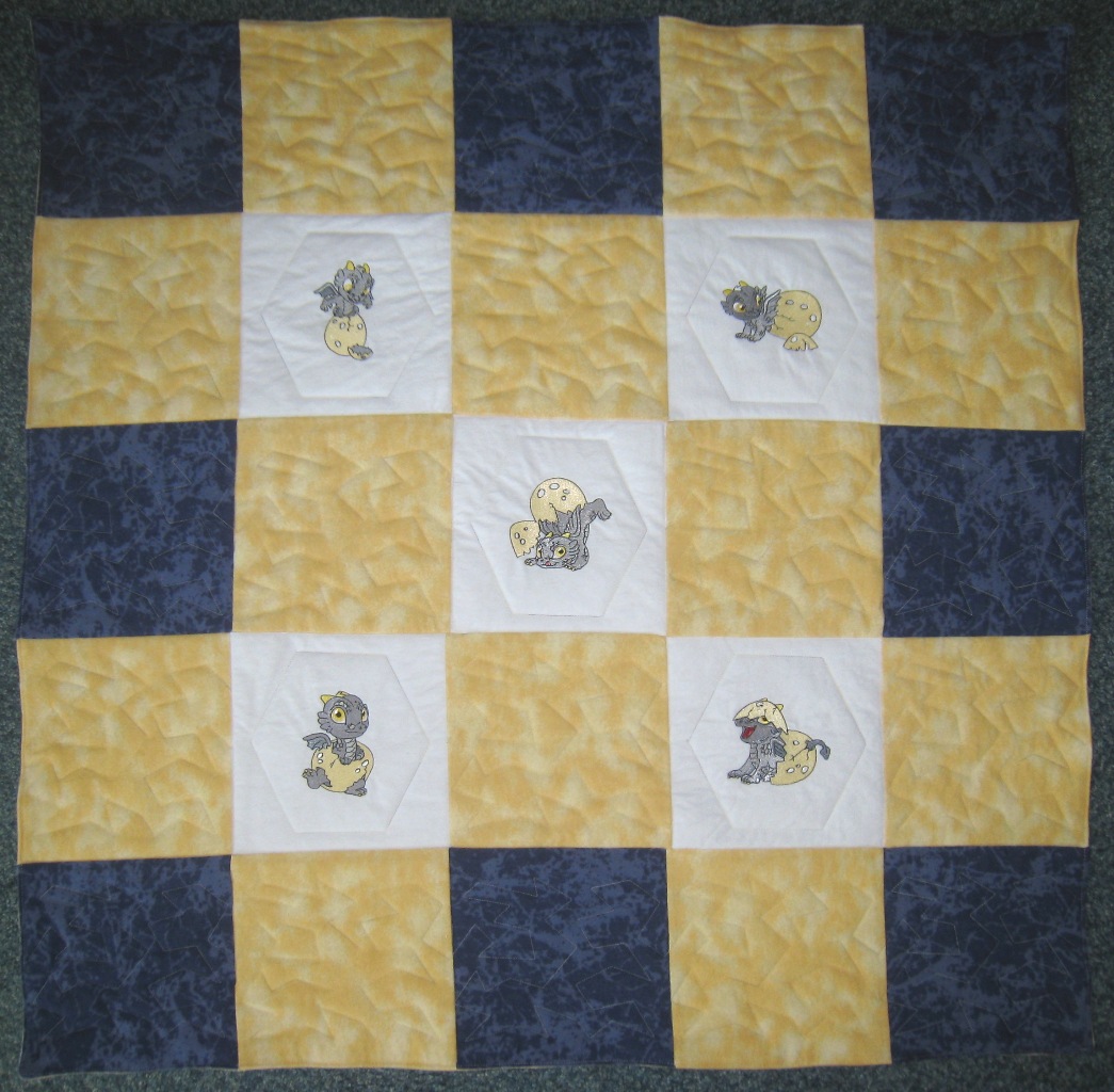 Boy or Girl Baby Hatching Dragons Soft Flannel Blanket picture