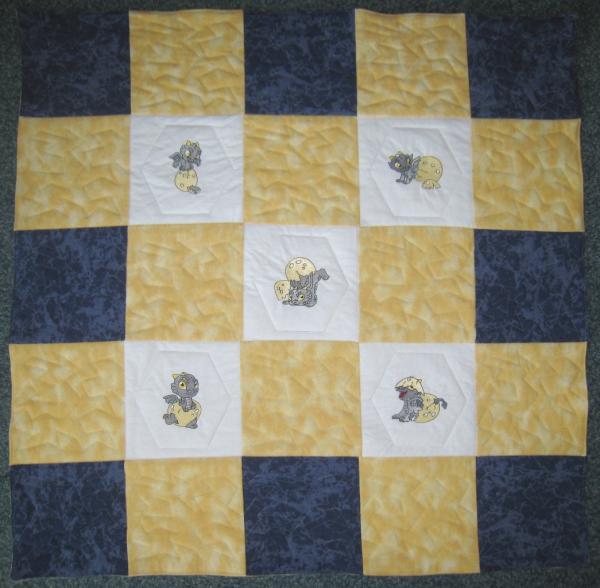 Boy or Girl Baby Hatching Dragons Soft Flannel Blanket picture