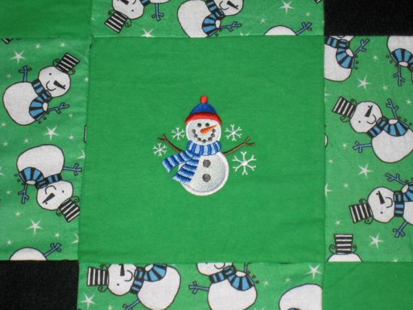 Cute Snowman and Snowflake Soft Flannel Blanket picture