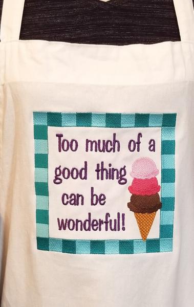 Ice cream is a good thing! Embroidered Adult Apron Great Gift! picture