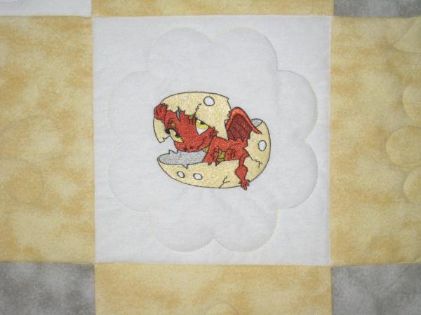 Boy or Girl Baby Hatching Dragons Soft Flannel Blanket picture