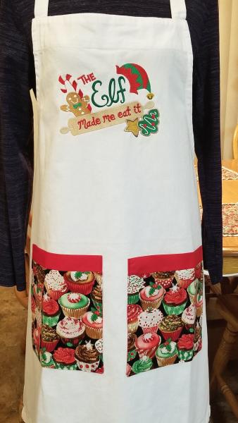 Christmas Elf Embroidered Adult Apron Great Gift! picture