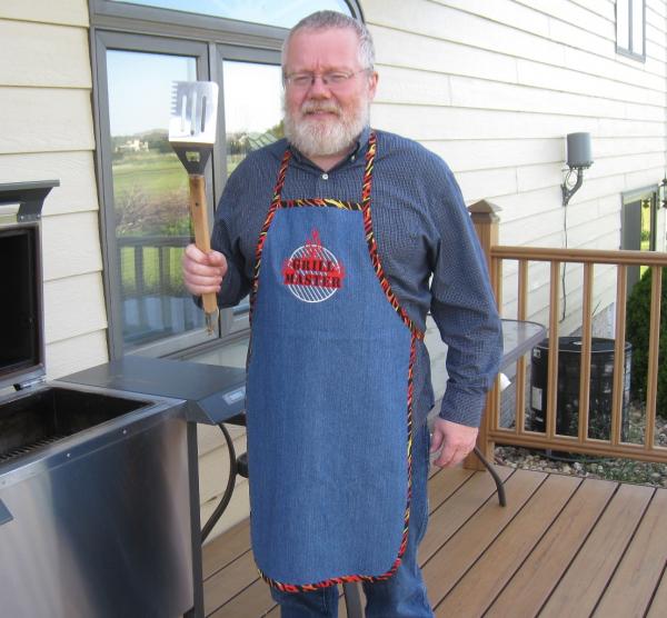 Embroidered GRILLING APRON - Denim Grilling or Cooking Apron picture