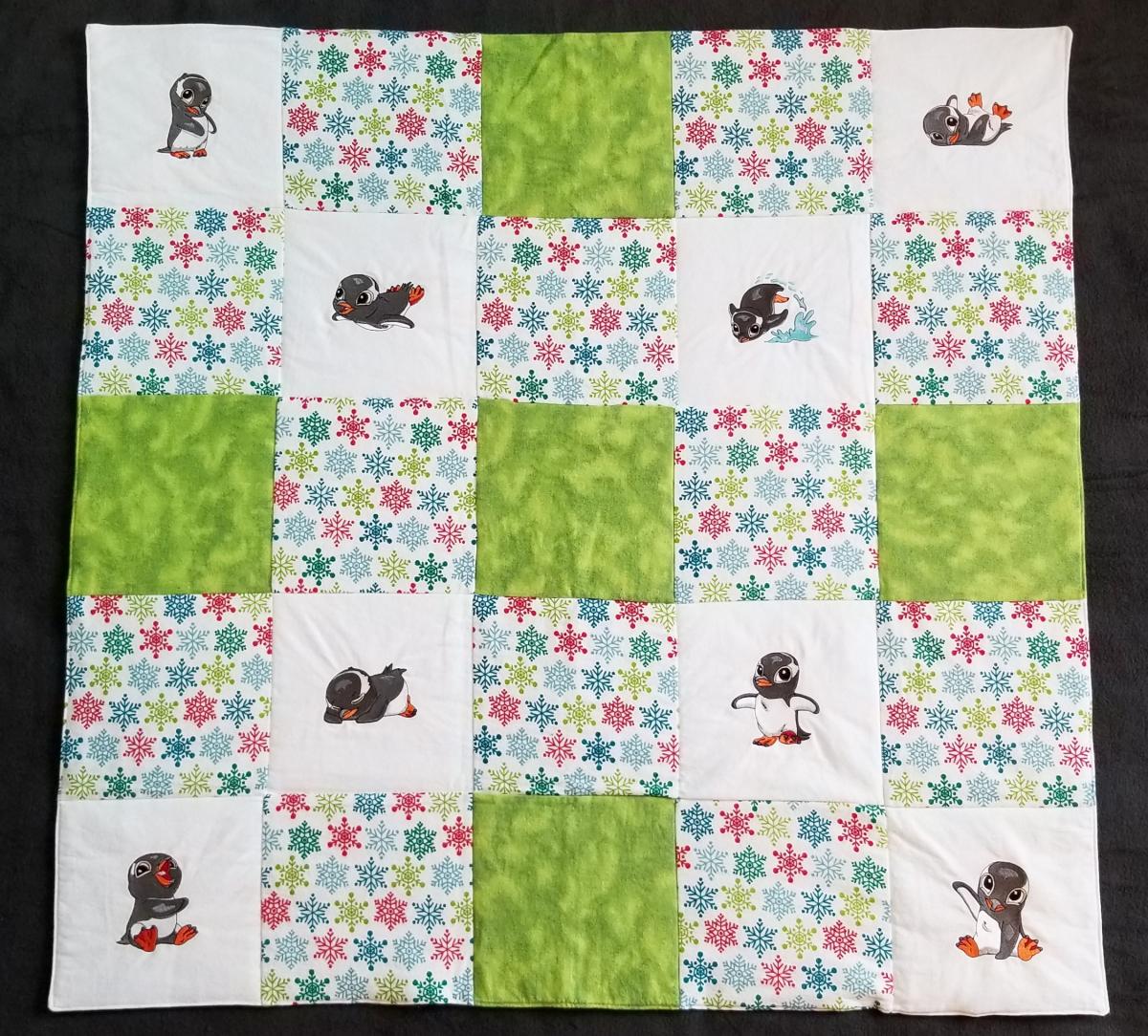 Baby Penguins Soft Flannel Blanket picture