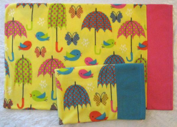 Umbrellas Colorful Fleece Pillow Cases for Queen Size Pillows