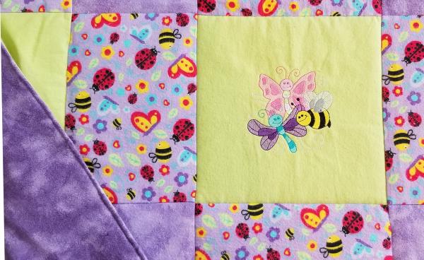 BUTTERFLIES and BEES S Soft Flannel Blanket picture