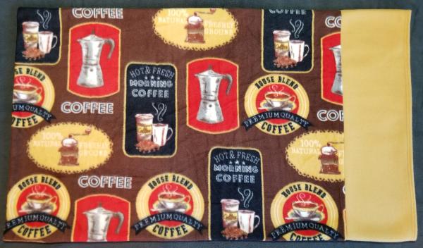 Coffee Theme Adult Size Fleece Pillowcase picture