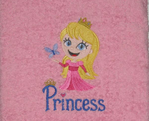 PRINCESS GIRL Bath Towel Little Princess with Butterfly Pink Bath Towel picture