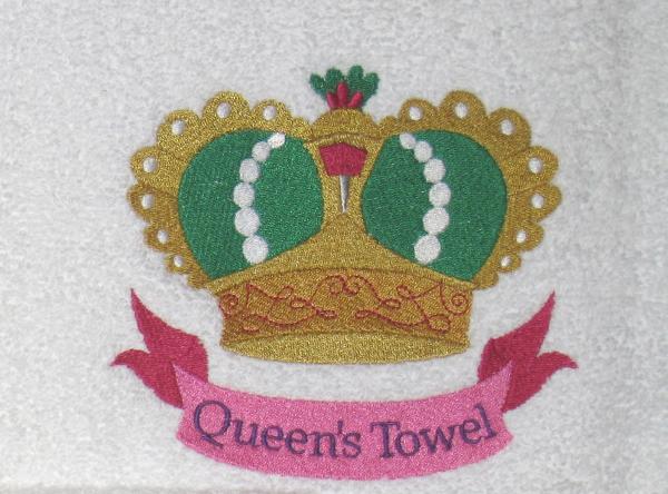 HIS and HERS Royalty Towel Set - Colorful Crowns - Queen's and King's Bath Towels picture